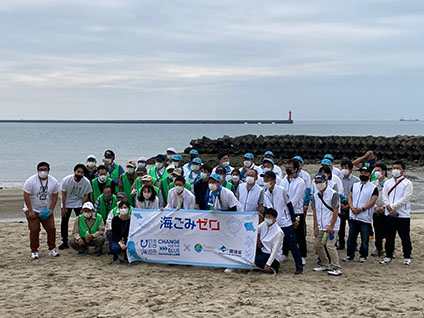 日本たばこ産業株式会社　愛媛支社が梅津寺海岸で海岸清掃を実施しました！